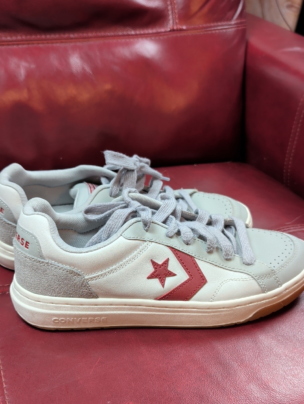 Converse Pro Blaze Classic OX Leather Men's Sneakers Grey Red Size 9.5